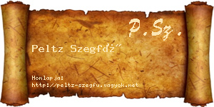 Peltz Szegfű névjegykártya